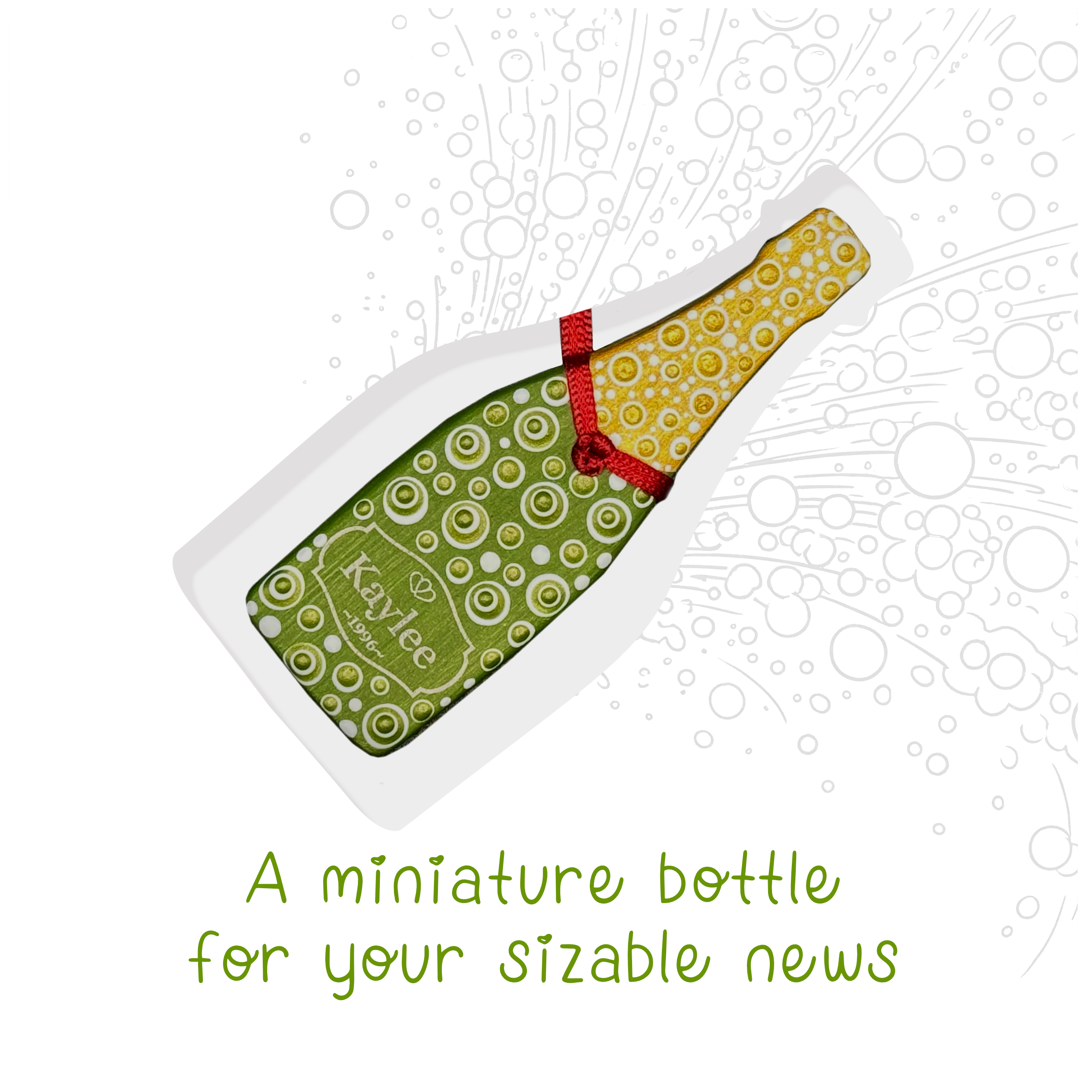 Sizable News Bubbly Ceramic Keepsake Card - Preorder [shipping in 4 days]