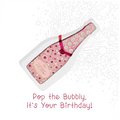 Pop the Bubbly" | Personalised Pink Bottle Keepsake Card
