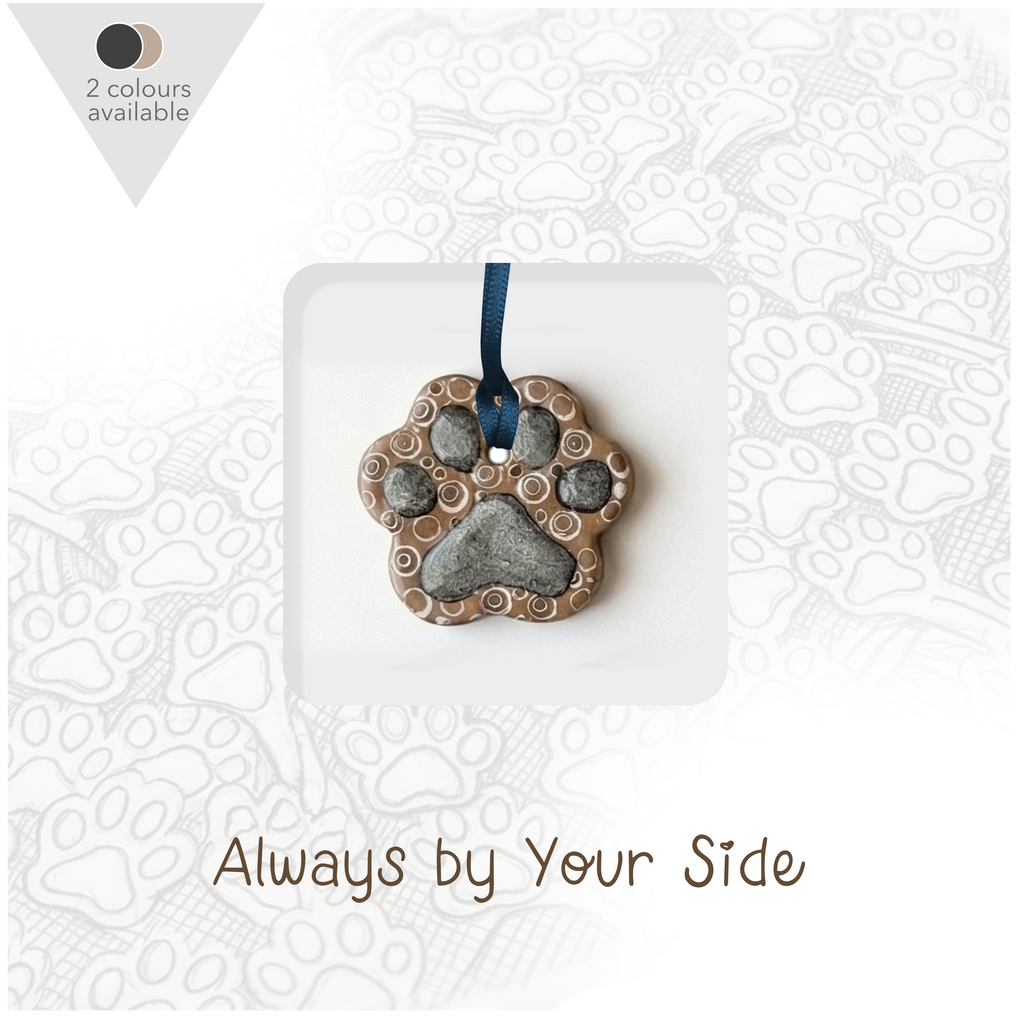 Always by Your Side Dog Paw Ceramic Card