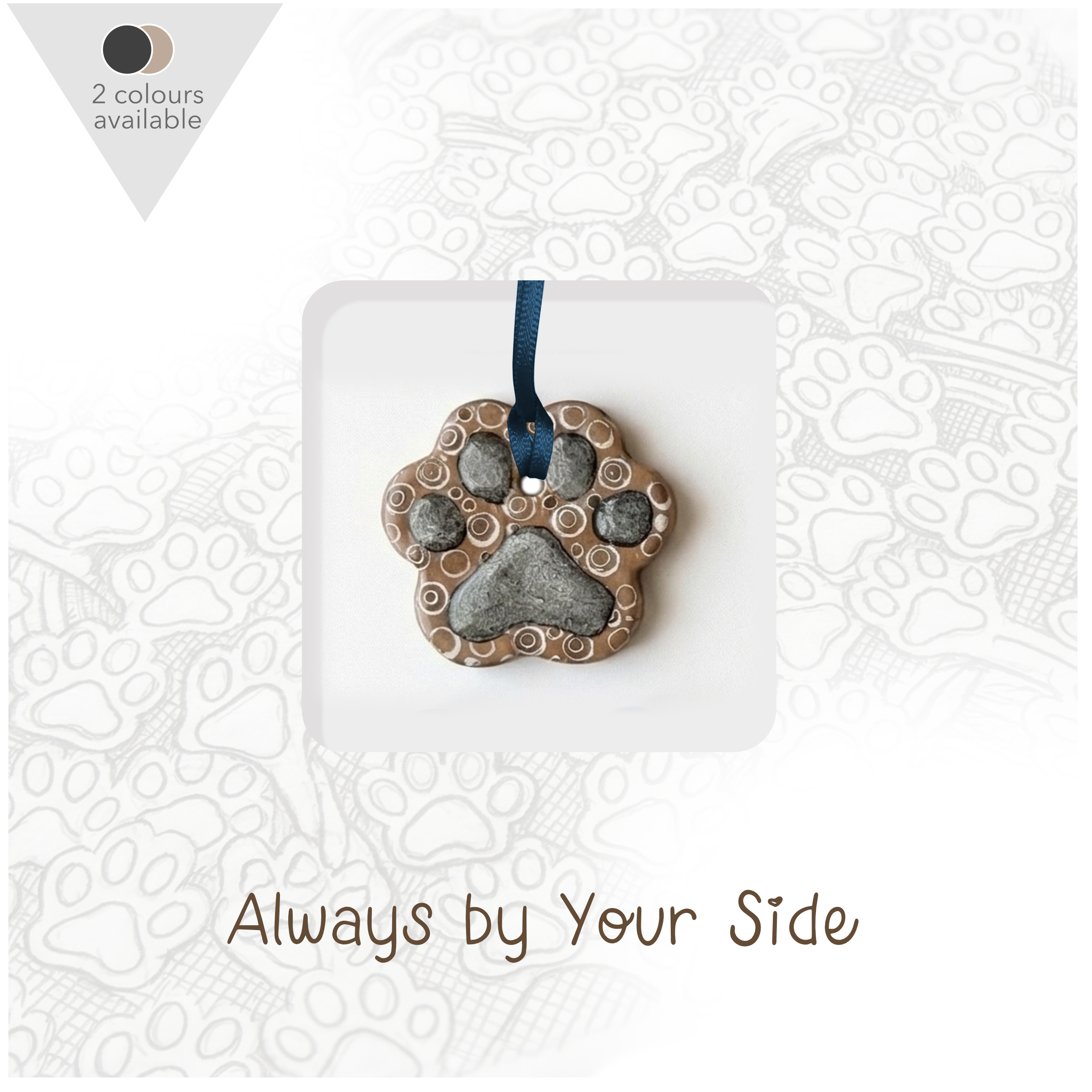 Always by Your Side Dog Paw Ceramic Card