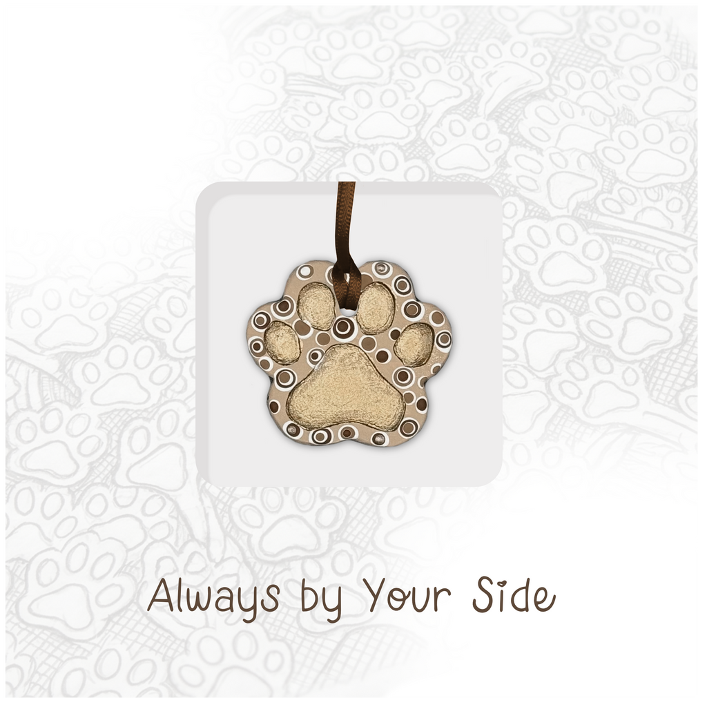Always by Your Side Dog Paw Ceramic Card
