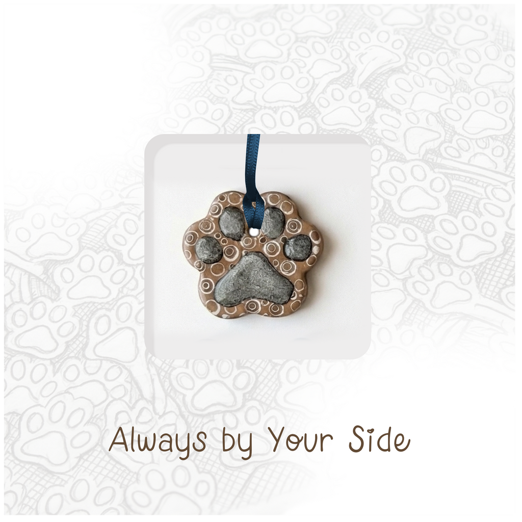 Always by Your Side Dog Paw Ceramic Card