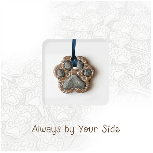 Always by Your Side Dog Paw Ceramic Card