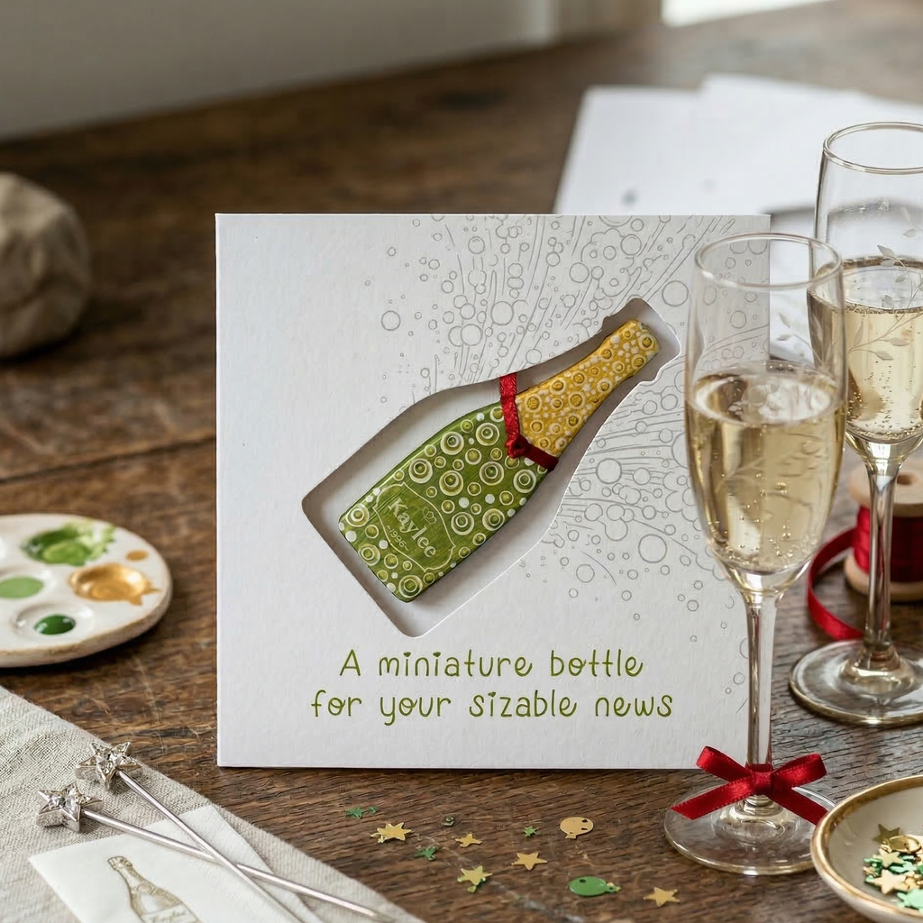 Sizable News Bubbly Ceramic Keepsake Card - Preorder [shipping in 4 days]