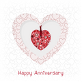 Happy Anniversary | Personalised Red Heart Ceramic Keepsake Card