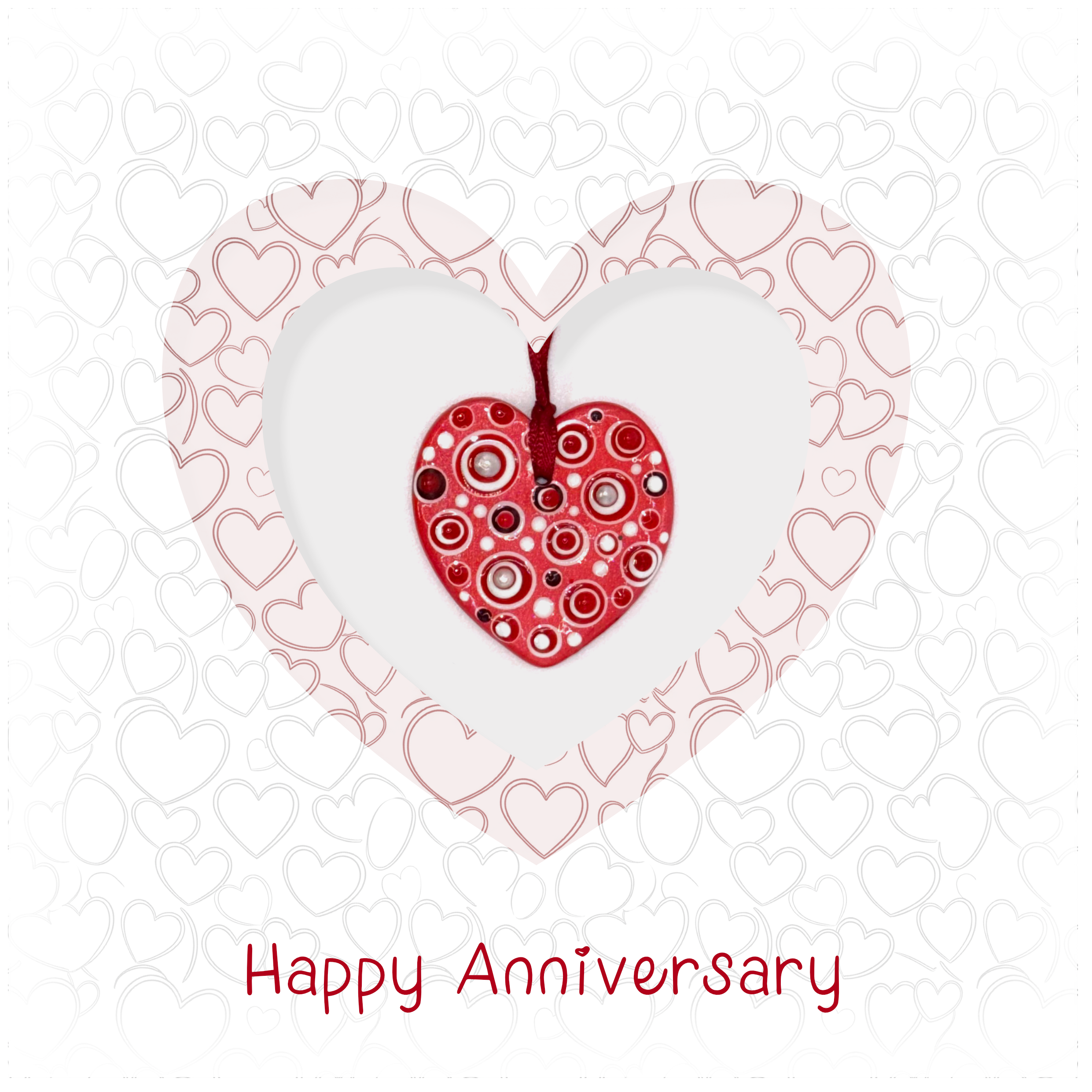 Happy Anniversary | Personalised Red Heart Ceramic Keepsake Card