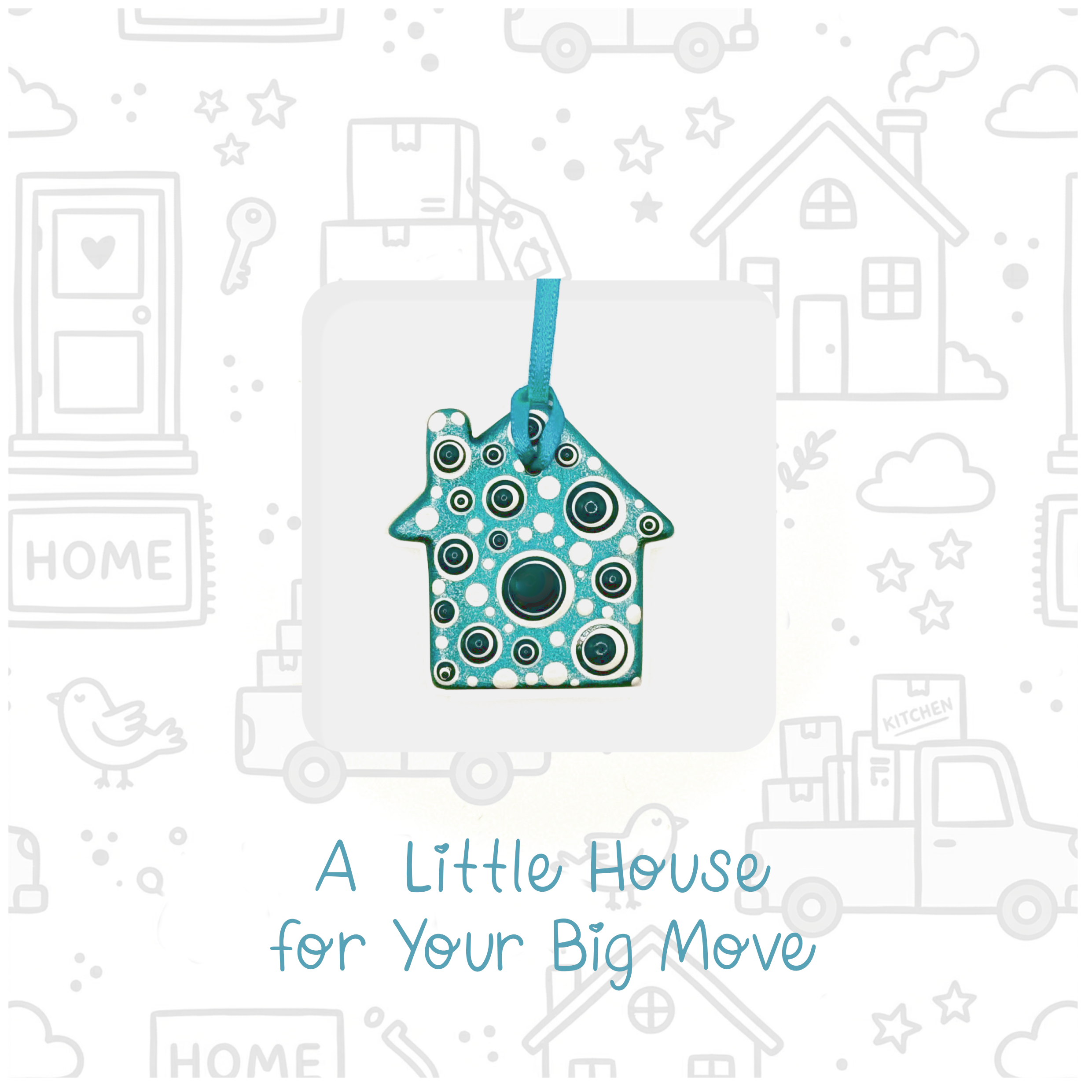Moving Home personalised ceramic housewarming card