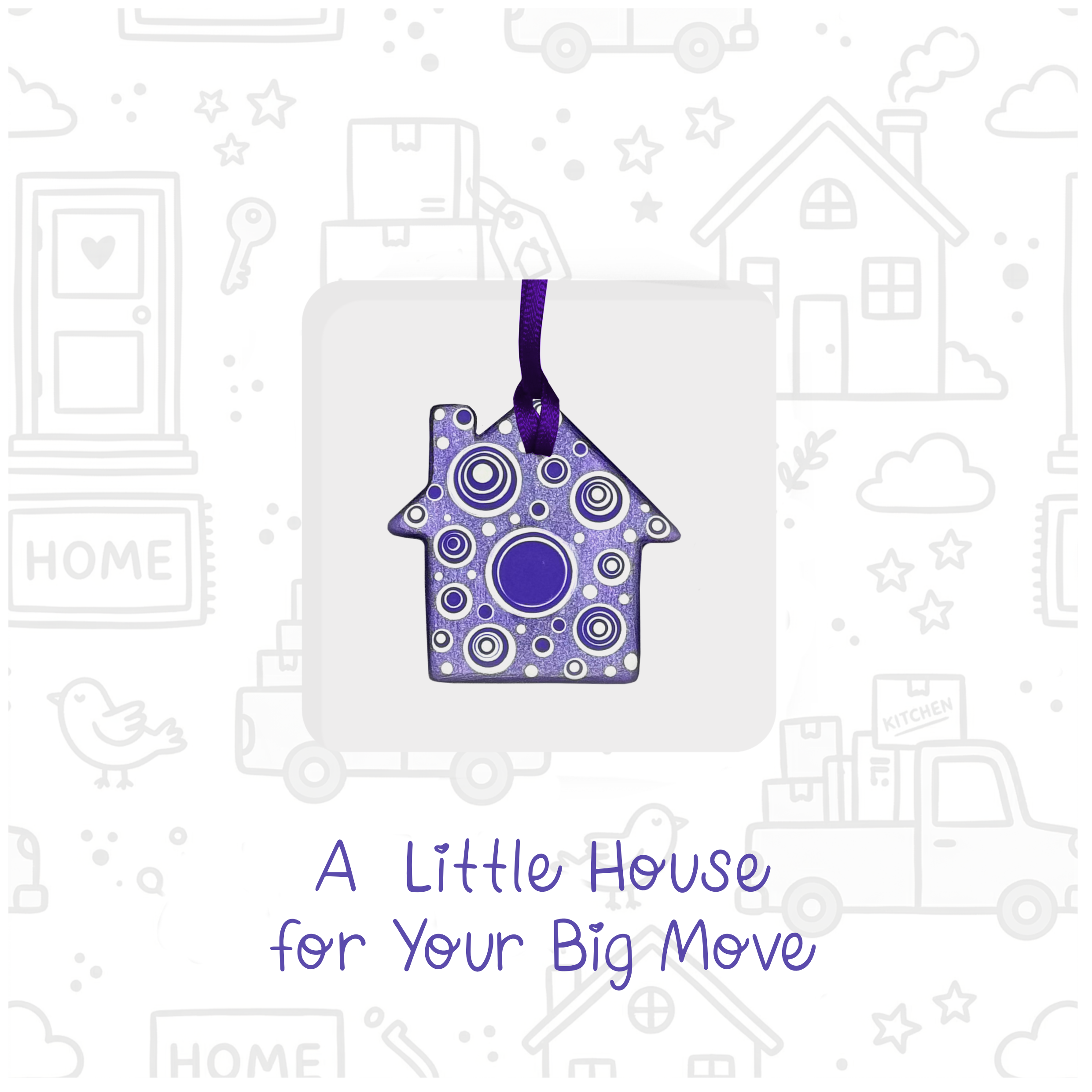Moving Home personalised ceramic housewarming card