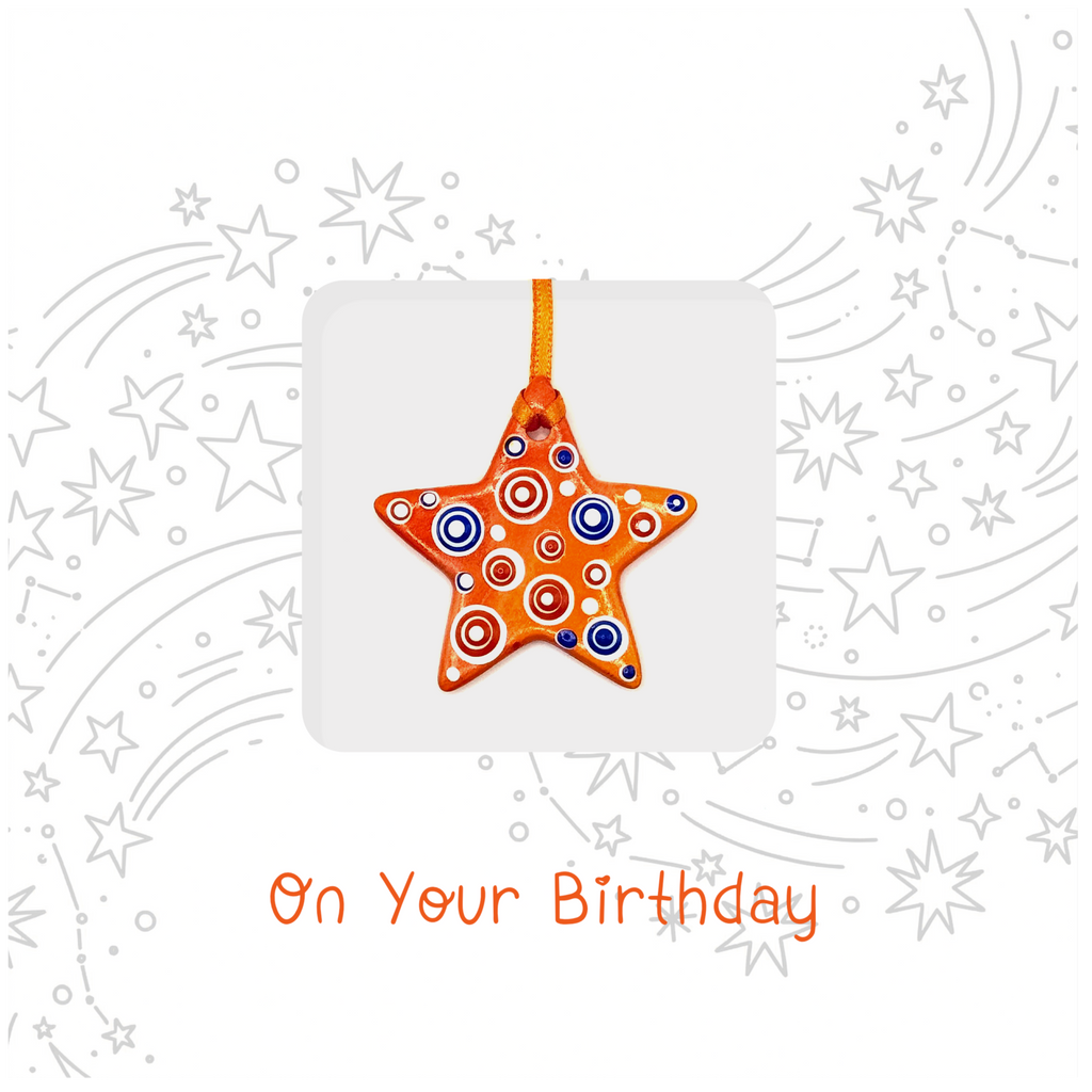Orange Birthday Star