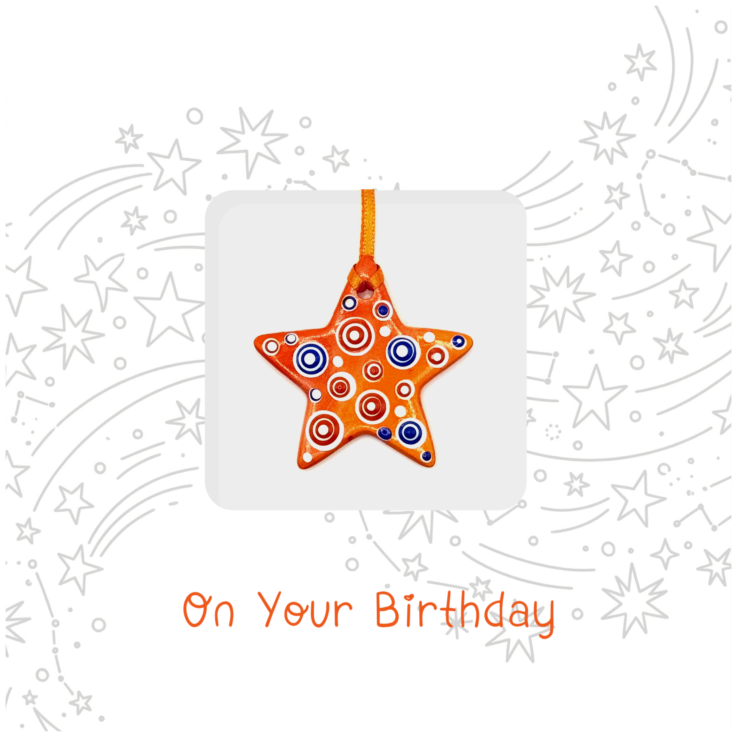 Orange Birthday Star