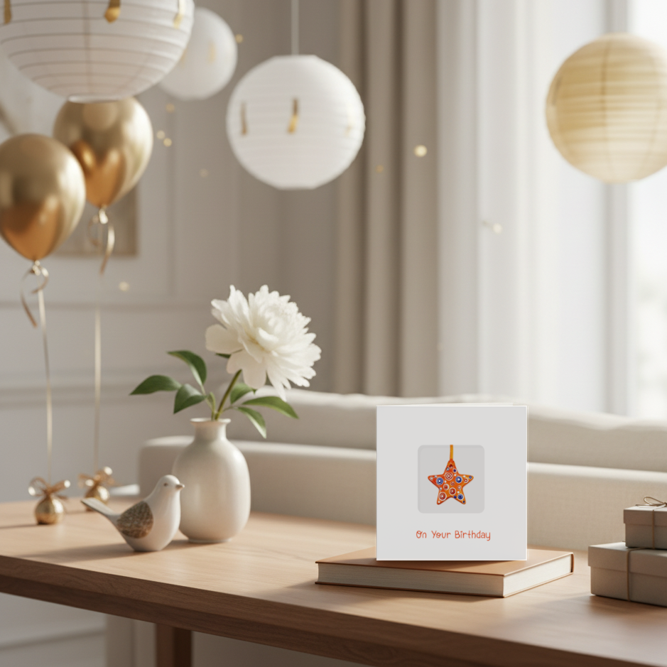 Orange Birthday Star