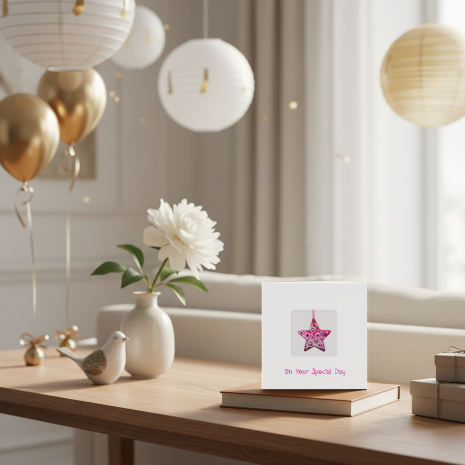 Pink Birthday Star